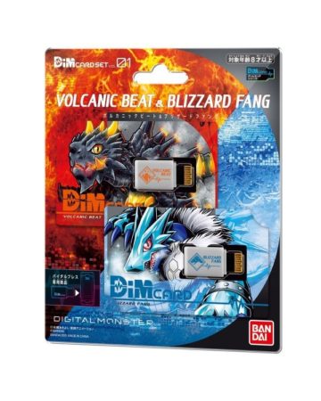 Bandai Mobile LCD Toy - Digital Monster Vital Bracelet DIMCard Set Vol.1 Volcanic Beat & Blizzard Fang